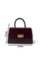 Women's Brown Faux Leather Lock Detailed Adjustable Strap Hand, Arm and Shoulder Bag - 5