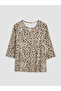 Original Oval Collar Patterned Blouse - 5