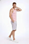 Men's Ribbed Athlete's Undershirt Zero Neck Slim Fit Back Printed Sports Undershirt - 3