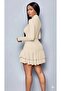 Women's Long Sleeve Turtleneck Mini Ruffle Sandy Dress - 3
