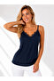 Women's Lace Detailed Strappy Athlete Top Thin Strappy V-Neck Casual Basic Stylish Comfortable Summer Blouse (M3) - 3