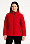 Women's Bomber Coat Water Repellent Quilted Lined Jacket with Zipper Pockets - Red - 5