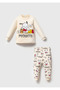 White Animal Printed 100% Cotton 2-Piece Baby & Kids Pajama Set