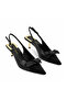 Genuine Leather Pointed-Toe Low-Heeled Shoes 053 Black (Black) - 2