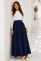 Layered Flared Skirt S2306 Navy Blue