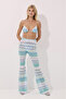 Lunessa Knitted Flared Pants Zigzag Metallic Almara - 3