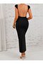 Women's Short Sleeve Deep Backless Long Diver Dress - 2