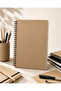 A5 Kraft Cardboard Cover Eye-Friendly Paper 60 Sheets Plain Unlined Side-Wire Bound Notepad - 2