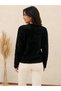 Women's Polo Collar Soft Textured Knitwear Cardigan with Gold Buttons Soft Textured Long Sleeve Stylish Casual Cardigan - 3