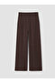 Brown High Waist Wide Leg Women's Sweatpants - 5