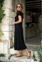 Women's short sleeve v-neck midi viscose dress - 3