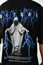 Unisex printed oversize t-shirt - black - 2