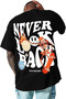 Men's Crew Neck Short Sleeve Printed T-Shirt - Black - 3