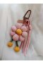 Handmade Daisy Charm Keychain Bag Charm Knitted Flower Keychain Hand Knitted Bag Ornament Decorative Women's Accessory - 3