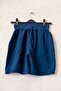 Navy Blue Washed Elastic and Tie-Waist Casual Muslin Woven Shorts 50 58 - 2