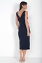 Women's Front and Back V-Neck Slit Lycra Scuba Midi Dress - 4