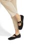 Black Genuine Suede Leather Mary Jane Buckle Ballerina Shoes Maryka - 6