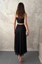 Women's Black Bottom - Top Set Suspender Lace Crop Blouse and High Waist Ruffle Long Skirt Set - 6