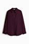 Oversized linen-blend shirt