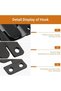 20-Piece Heavy-Duty Furniture Clamp Connectors - 55mm x 30mm Interlocking Stainless Steel Wall Buckles - Black - 4
