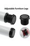 A set of 4 adjustable furniture legs - stainless steel - with screws - white - 5 cm high - 3