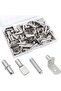 104 Piece Shelf Bracket Set – 4 Styles Nickel-Plated Shelf Support Brackets for Bookshelves, Kitchen Cabinets & Wardrobes (5mm & 1/4 inch)