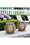 2-Pack Hand-Woven Pumpkin Solar Lanterns, Bohemian Hanging & Tabletop Garden Lights