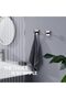 Two-piece chrome-plated stainless steel bathrobe hook set, suitable for bathrooms and kitchens. - 3