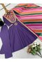 Purple Cotton Gown Bottom & Dupatta - HRT4396 | Purple-Size:2XL-44-Inches - 7