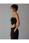 Strapless Double-Ended Detailed Stretchy Crop Top - 3