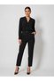 Women's High Waist Stitched Detailed Fabric Trousers – Office Chic Carrot Leg Style