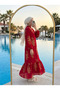 Viscose Fabric Gold Embroidered Hijab Dress - 3