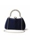 Pleated Satin Evening Dress Bag with Stones - 2
