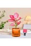 Two orange self-watering flower pots, small flower pots, transparent deep groove self-watering flower pots, plastic flower pots for all indoor plants - 4