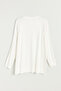 Chiffon Detailed Combed Cotton Blouse - Ecru - 2