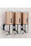 Manual three-compartment wall-mounted soap dispenser, no drilling required, suitable for shampoo, shower gel, and conditioner, gold. - 2