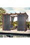 Grey sheer waterproof curtains, suitable for patios - single-panel gauze curtains, suitable for living rooms and bedrooms, 137 x 213 cm - 2