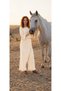 Bohemian 100% Cotton Muslin Skirted Trousers Ecru Standard Size - 2