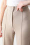 Women's Beige Buttoned Modal Lycra High Waist Elastic Trendy Trousers - 7