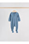Baby 5-Piece Blue and Gray Toned Ribbed Zippered Booties Sleeping Bag Set - 2