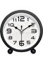 Alarm clock, analog, silent, no ticking sound, metal material, black, large digital display, silent night alarm clock, quartz movement