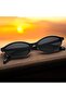 Two-piece set - Retro oval women's sunglasses, narrow-frame sunglasses - 4