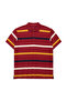 Men's Large Size Red Pinstripe Pique T-Shirt 3Xl-4Xl-5Xl-6Xl - 4
