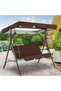 Double Garden Chair Replacement Cover Outdoor Patio Hammock Weather-Resistant Easy Install Foldable Clean Coffee Color - 3