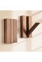 Foldable wall hooks, 2-piece set, simple wooden coat rack, suitable for hanging hats, bags and towels.