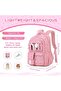 Girl's Backpack, Middle School Student Schoolbag, Elementary School Schoolbag (Pink) - 2