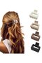 Matte hair clips - rectangular four-piece set - four colors, suitable for fine/medium hair - non-slip chin clips (beige-khaki-brown-black)