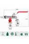 Double-Ended Screw-in 1/2" and 1*3/4" Outlets Removable Valve for Garden Drinking Water Crops Red Handle 1 Pack - 2
