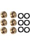 Garden hose caps with washers, brass hose ends, garden hose connectors, brass caps 1.91 cm, 6-piece garden hose female connector caps - 2