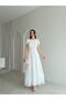 Delta Lace Detailed Maxi Dress 2041 - White - 2